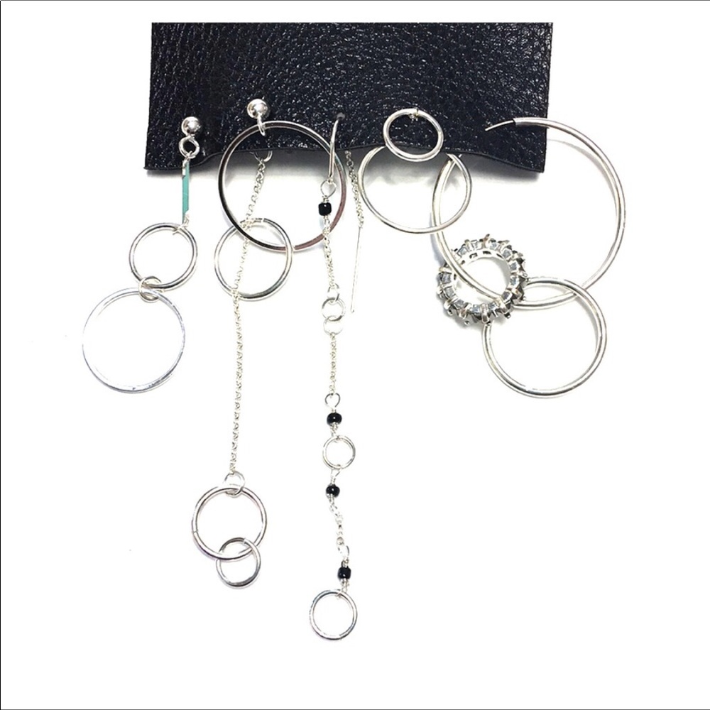 Free People Silver Streaming Asymmetrical Earrings